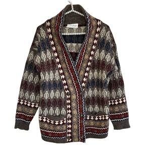 Vintage Jayson Younger Nordic Fair Isle Cardigan Women Small Grandpa Wool? Money